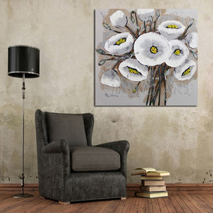 Vẽ tay nở hoa màu xanh sơn dầu bức tường lớn nghệ thuật màu vàng hoa Hình ảnh thiết kế bức tranh tác phẩm nghệ thuật cho trang trí tường - Product Image 3