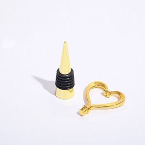 Tapón de Vino de Aleación de Zinc con Diseño de Corazón, Tapón Metálico Premium para Botellas de Vino Tinto, para la Preservación del Vino - Product Image 2