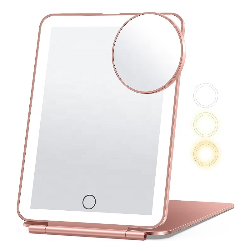 Pink 10X magnifying mirror