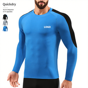 Quick-Drying Milk Silk 190 Gsm Colorblock Sport T-<b>Shirt</b> Custom Printing Oem Workout Long Sleeve <b>Compression</b> T <b>Shirt</b> <b>for</b> <b>Men</b> - Product Image 1
