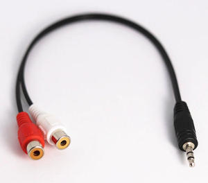 3.5mm <span class=keywords><strong>Jack</strong></span> Para 2 RCA Fêmea Adaptador Audio Video Splitter Cabos Para Headphone TV - Product Image 2