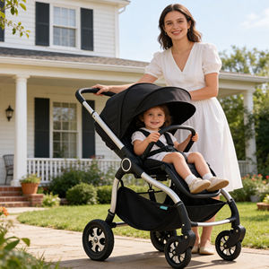 Poussette bébé 3-en-<span class=keywords><strong>1</strong></span> de luxe OEM Tiger, cadre en aluminium de <span class=keywords><strong>1</strong></span>,5 mm, pliage bidirectionnel, EN1888, CCC, <span class=keywords><strong>0</strong></span>-36 mois, capacité de charge de 20 kg - Product Image 1