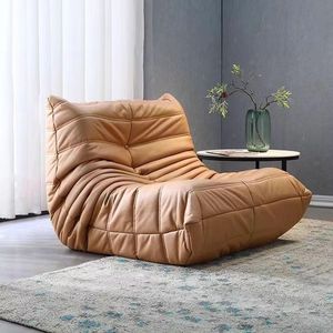 Fauteuil pouf en forme de chenille, inclinable, monoplace, rembourrage doux, pour chambre, salon, balcon, salle tatami - Product Image 4