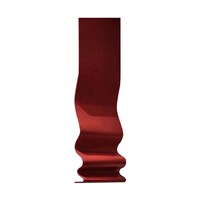 Fabriqué à la main 3D vague rouge verticale en métal oeuvre tentures murales pour la décoration intérieure abstraite grand métal mur Art maison décorations