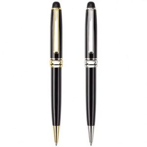 Gloss Piano Black Gold & Silver Trim Twist Cap Metal Roller <b>Pen</b>, Classic Torpedo Executive Rotating Signature <b>Pen</b> Custom Logo - Product Image 1