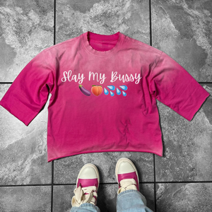 T-shirt Streetwear Personalizzata con Stampa Digitale Effetto Acid Wash, 100% Cotone, Modello Boxy Oversize Cropped con Grafica - Product Image 1