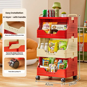 Wholesale Multi Layer Snack Storage Cart Household Heavy Duty <strong>Rolling</strong> Organizer Toy Book Storage <strong>Rack</strong> with Wheels - Product Image 2