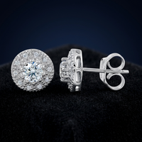 925 Sterling Silber Blumenförmige Zirkon-Ohrstecker Minimalistischer Stil Damen Hochzeit Verlobung Geschenk Schmuck mit Krappenfassung