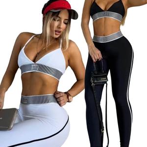 DD0155 Ensemble de vêtements de sport sexy pour femmes, tenue de sport pour femmes, tenue de sport de luxe noire pour la salle de sport - Product Image 1