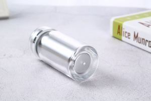 Bouteilles en plastique PS réutilisables de 60 ml, cylindriques bleues, avec bouchons sécurisés et impression sérigraphique - Product Image 3