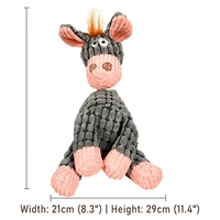 Jouet à mâcher en peluche âne mignon qui couine avec rembourrage en coton doux
