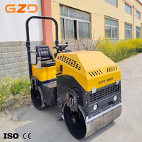 Compacteur vibrant à double tambour GZD 800 mm, 1 tonne, refroidi par air, diesel, pour la construction routière