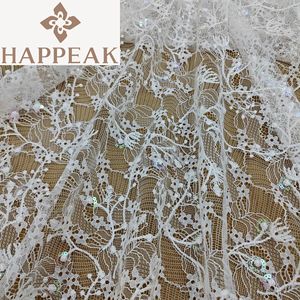 Tela de Lentejuelas Iridiscentes Premium HAPPEAK, Tela de Tul con Reverso de Malla Transpirable, Telas Bordadas con Encaje para Atuendos Festivos - Product Image 1
