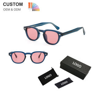 2025ユニセックス高級ラウンド偏光レンズサングラスレトロヴィンテージPC + CPメタルコアフレームブラックUV400アウトドアサングラス - Product Image 1