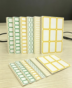 Étiquettes de prix autocollantes imperméables 14x24 mm, étiquettes inscriptibles, papier de support jaune, pour noms/numéros et notes - Product Image 1