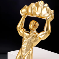 Trophée sportif gravé écologique sur mesure en cristal plaqué or JZ-055 pour la beauté Fitness Compétition Strongman Power Giant