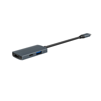 Mini Hub USB C 3 en 1, HDTV 4K60Hz, PD100W, USB3.0 5Gbps, 11.5mm, Delgado, de Aluminio, Portátil, para Viajes, Sin Controlador, para Mac, Windows, Linux