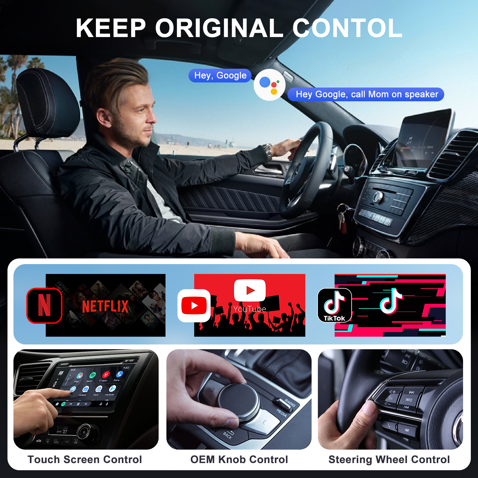 Wireless Carplay Adapter - Enjoy Youtube & Netflix in Car
