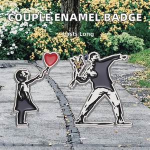 Creative Couple Love Theme Graduation Metal Enamel Badge Personality Fashion Brooch for Friend Gift <b>Backpack</b> Clothing Hat - Product Image 2