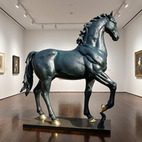 Sculpture Équestre Personnalisée en Bronze, Entièrement Personnalisable, Moulée en 3D, Pose de Course Étendue au Choix, Pâtina, Taille et Socle