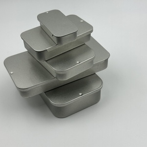 Logo personalizzato 70mm quadrato Push-pull coperchio scorrevole scatola di latta scatola portaoggetti rettangolare goffratura stampa personalizzata - Product Image 4