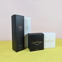 Boîte de rangement pour cosmétiques et maquillage en papier texturé spécial, avec laminage mat, gaufrage et éponge, pour huiles essentielles – Ensemble d'emballage