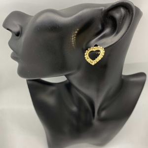 أقراط مرصعة بالذهب مطلية بقلب 14 قيراط أقراط مرصعة بالخلف للنساء مجوهرات للفتيات - Product Image 3