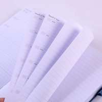 Carnet de notes de planification en cuir PU haut de gamme, vente en gros, couverture rigide, agenda, 100 feuilles disponibles, A6, B5, A5, avec papier PVC, tissu PP