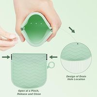 Manchon de gaine en silicone avec retenue suspendue porte-conteneur mince dentaire avec trou de ventilation aligneur brosse de nettoyage Portable
