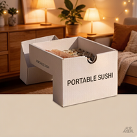 Boîte de rangement modulaire démontable en carton ondulé, biodégradable, écologique et de qualité alimentaire pour sushis, pizzas et emballages pratiques
