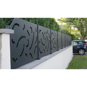 Pannelli Decorativi da Giardino per Esterni, <span class=keywords><strong>Ringhiere</strong></span> in Acciaio Inox Tagliate al <span class=keywords><strong>Laser</strong></span>, Recinzione Regolabile in Alluminio Nero con Persiane - Product Image 5
