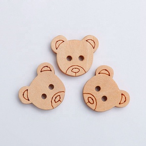 Botones <span class=keywords><strong>de</strong></span> Madera Ecológicos Personalizados con Diseño <span class=keywords><strong>de</strong></span> Osito, 2 Agujeros, con Logotipo Grabado con Láser para Camisas y Ropa - Product Image 2