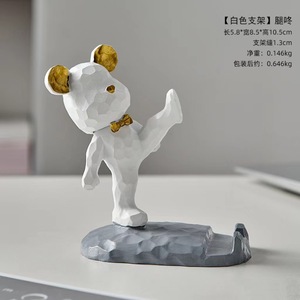 Soporte para Teléfono con Forma de Oso Adorable, 3D, con Cordón, Resistente, de Doble Capa de Resina, Portátil, para Celular, Regalo Promocional - Product Image 3