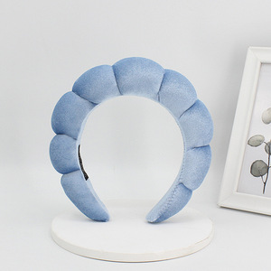 Phụ kiện tóc nữ IFOND, băng đô rửa mặt nhung mềm mại kiểu mây bồng bềnh, thiết kế xoắn ốc, bán buôn - Product Image 6