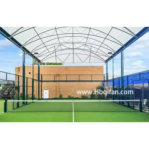 Fabrika toptan popüler kürek tenis ekipmanları panoramik Padel mahkemesi kapak çatı fiyat