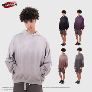 Sudadera con Capucha Oversize para Hombre, Estilo Vintage, Degradado, Efecto de Dos Piezas, 100% Algodón, 370 g/m², para Invierno - Product Image 4