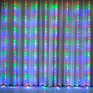 LED מפל מחרוזת אורות חג וילון נטיף קרח אור חתונת חג המולד המפלגה נטו אדום רקע קישוט אורות - Product Image 3