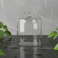 YI JIN Couvercle Moderne en Verre Transparent Multifonctionnel pour Fleurs Éternelles, Forme Ronde, Fabriqué à partir de Matières Premières de Haute Qualité