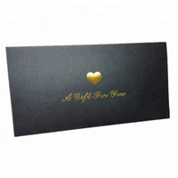 Enveloppe de luxe au design élégant, en papier kraft noir, avec logo personnalisé, petite enveloppe pour carte-clé, enveloppe pour reçu