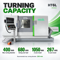 Tour CNC à banc incliné HT6L, tourelle servo Sauter à 12 stations, 8 broches A2, 4000 tr/min, robuste, longue course, avec système Fanuc
