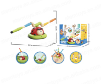3-en-1 Ensemble de jouets de sport intérieur/extérieur Machine d'exercice jeu coccinelle télécommande corde à sauter lance-roquettes Rotation plastique