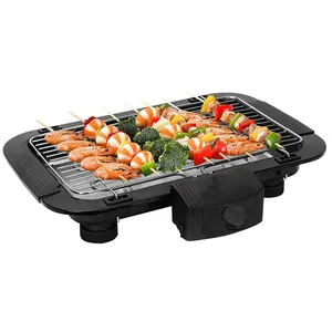 Electric Indoor BBQ Grill and Griddle With Removable Nonstick Cooking Plate and Adjustable Temperature