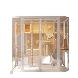 Villa para Gatos de Alta Calidad, Extra Grande, de Madera Sólida, con Vitrina Panorámica de Vidrio para Mascotas, para Todas las Estaciones - Product Image 1