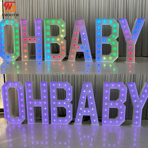 LEDA Custom Large RGB Marquee Letter <b>Light</b> Smooth Outdoor Prop for Wedding Parties Advertising Mall OH BABY Letter Props Giant - Product Image 4