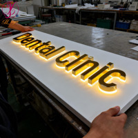 Panneaux 3D personnalisés, enseignes commerciales pour cliniques dentaires, magasins commerciaux, enseignes extérieures imperméables en métal, acrylique, éclairage LED