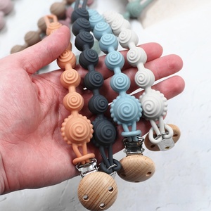 Nouveau modèle de <span class=keywords><strong>sucette</strong></span> en silicone sans BPA de qualité alimentaire, sangle souple et flexible avec clip pour sucettes de dentition pour bébé - Product Image 2