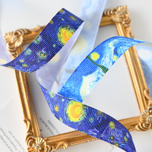 Van Gogh Oil Painting Series Satin Ribbon Gift Decoration Floral Bow Nordic Style Printed Ribbon - Product Image 4