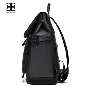 Mochila para ordenador portátil Unisex informal con logotipo personalizado de gran capacidad, mochilas escolares deportivas de moda impermeables con cremallera de cuero PU - Product Image 2