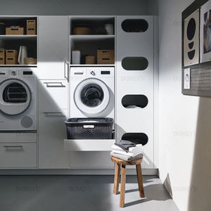 Gabinete de lavandería personalizado inteligente de madera contrachapada de diseño moderno práctico de gama alta <span class=keywords><strong>para</strong></span> <span class=keywords><strong>lavadora</strong></span> - Product Image 2