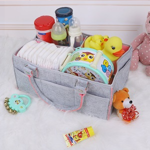 Panier de rangement portable pour couches, organiseur de couches en feutre pour le rangement des affaires de bébé - Product Image 6